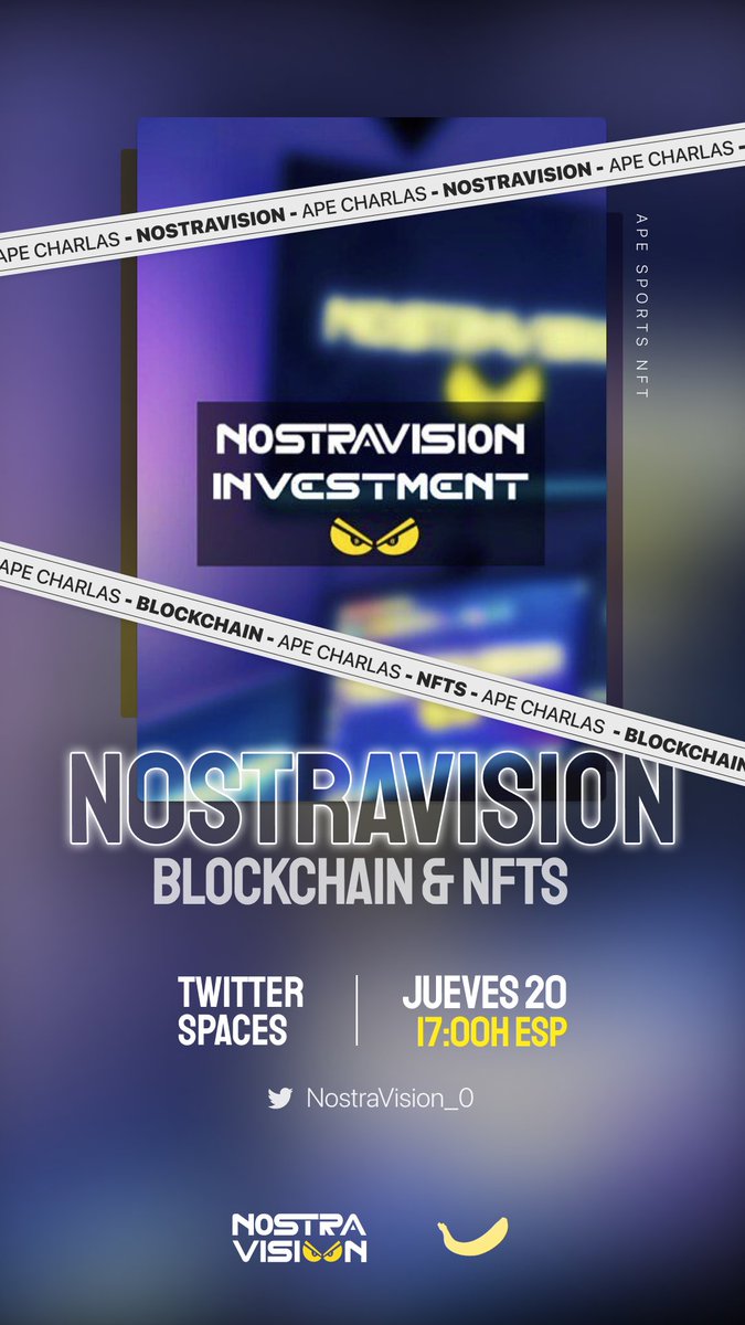 No os podéis perder el pedazo de #TwitterSpace que tendremos mañana hablando del proyecto @NostraVision_0, además de Blockchain, Nfts..., junto a <a href="/arnau4bet/">Arnau4Bet</a> y @ElPrincipeAM, analistas y traders de mercados financieros👌