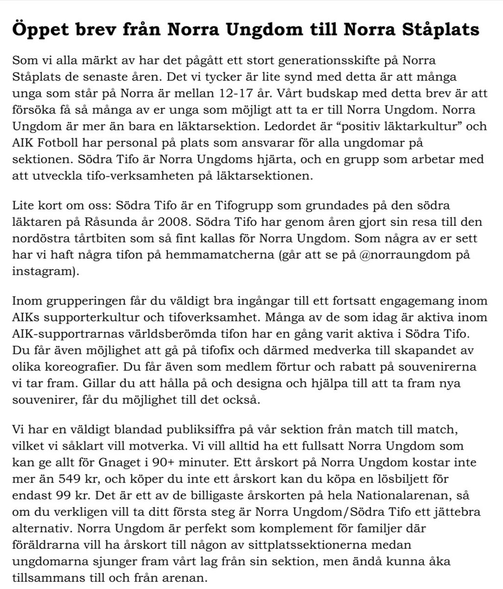 Happe1891's tweet photo. Sprid ordet!
Och passa på o skänka en slant till Skandinaviens ledande ungdomssektion!
Swish:0733 1891 90. https://t.co/GGPM5PcejB
