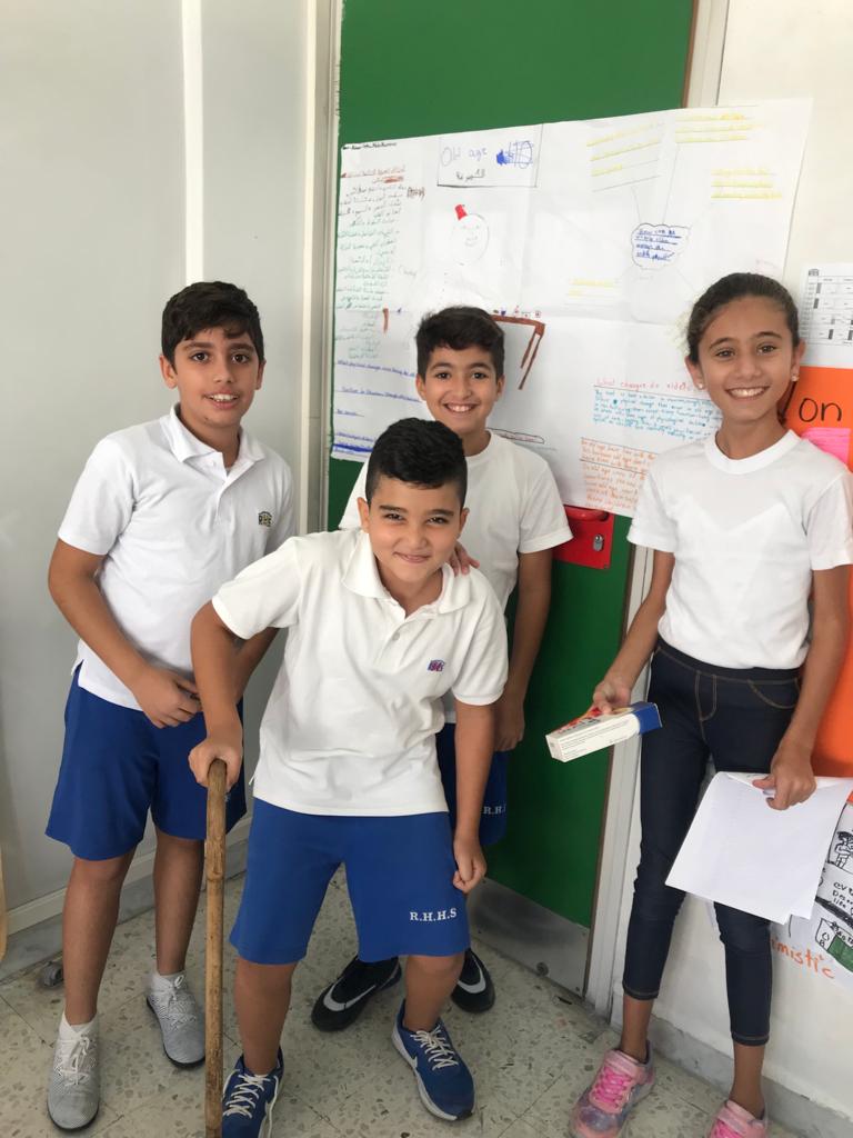 RHHS_Elementary's tweet photo. Two groups from BE5B presenting their research about the stages of life to their teacher and peers #communication_skills #communicators #inquirers #self_exploration #agency @RHHS_Saida https://t.co/zLZKdQATAn
