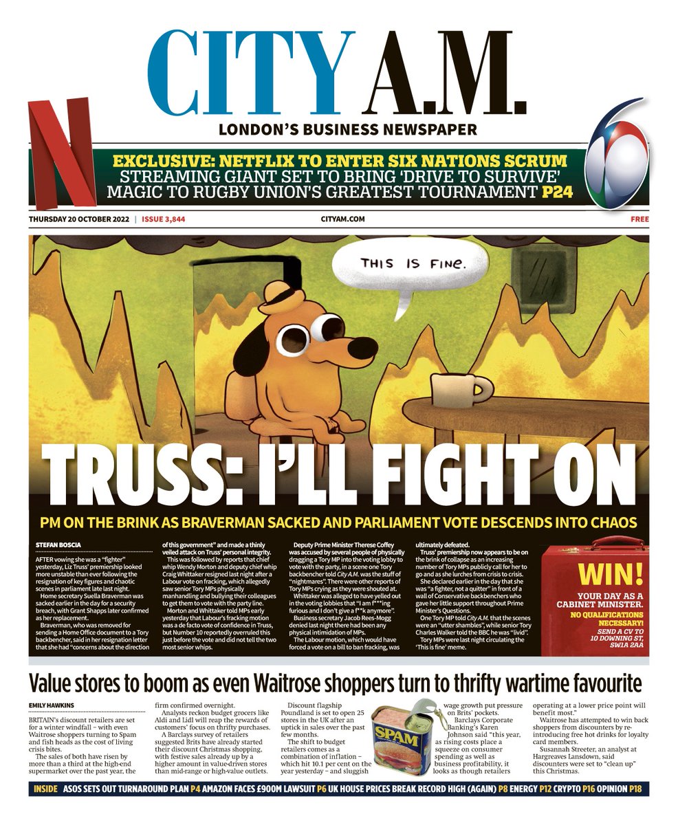 silvesterldn's tweet photo. Tomorrow’s @CityAM splash https://t.co/0FzmLtMIe8