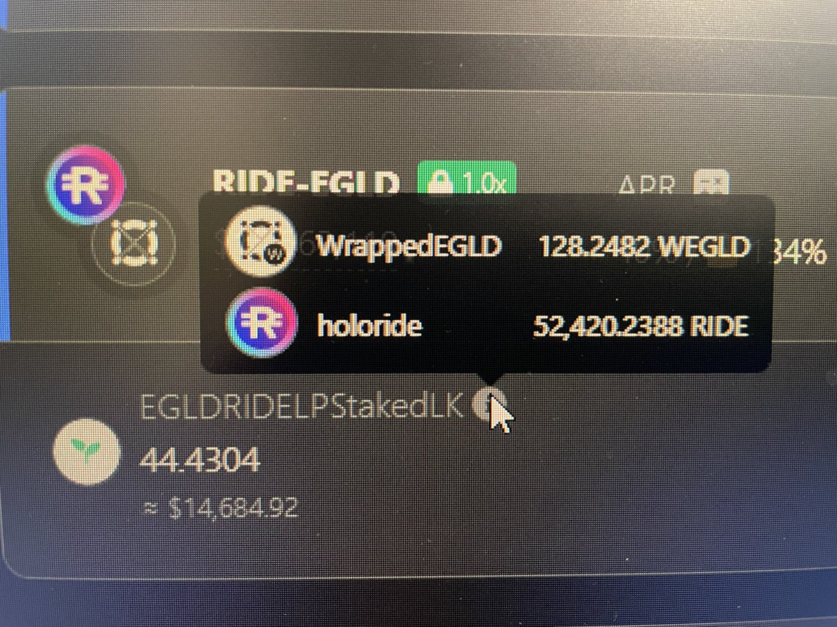 Rigger965's tweet photo. Been working on building a $Ride stake at these levels. #EGLD #Metastake @MaiarExchange https://t.co/CgPHDn2eSc https://t.co/CpoRC9oWzd