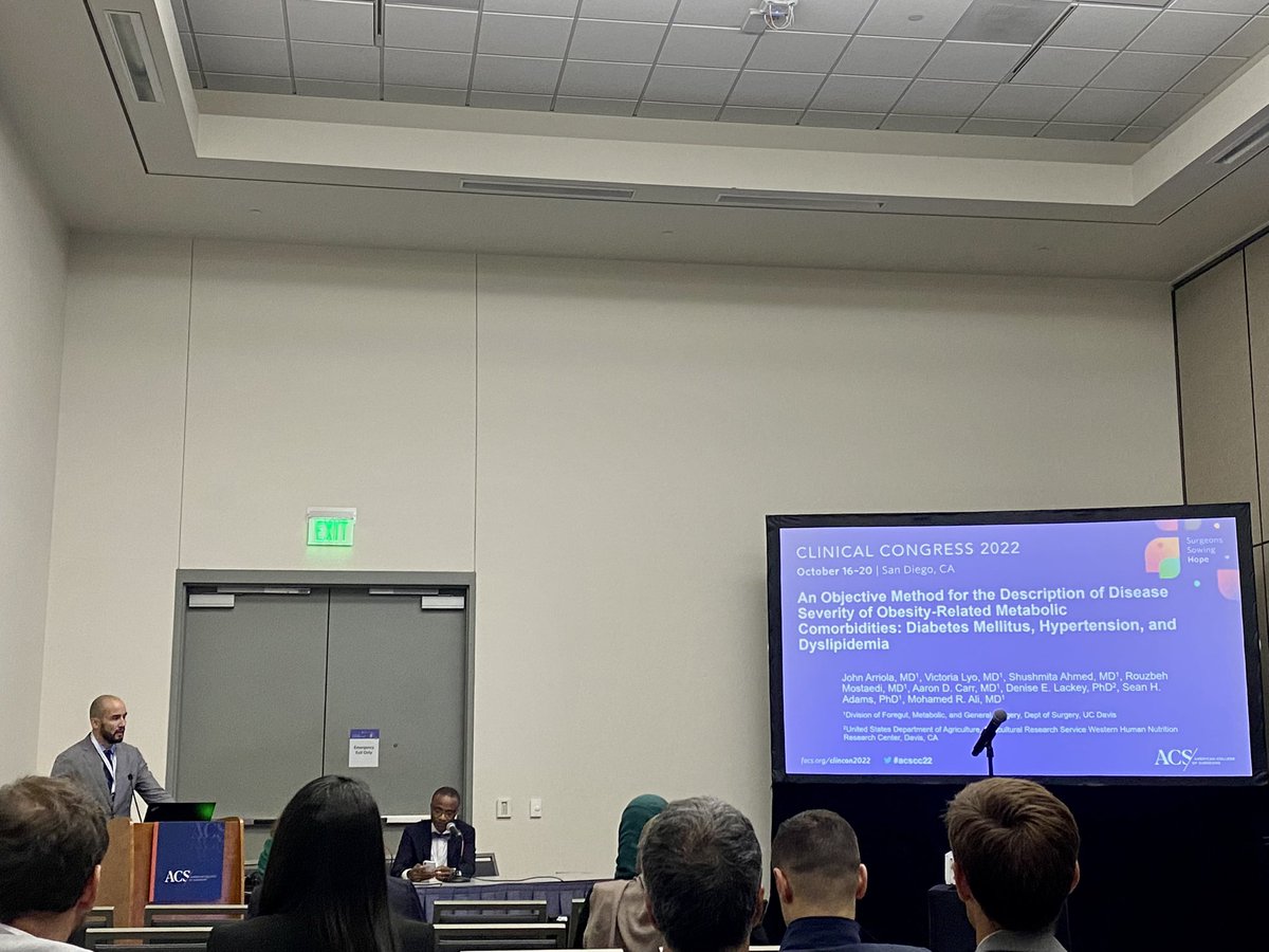 VictoriaLyo's tweet photo. @UCDavisSurgery star research resident John Arriola presenting our Bariatric division’s research at #ACSCC2022 @SAGES_Updates @ASCRS_1 look out for his future appn for fellowship https://t.co/kpCQsiTmlO
