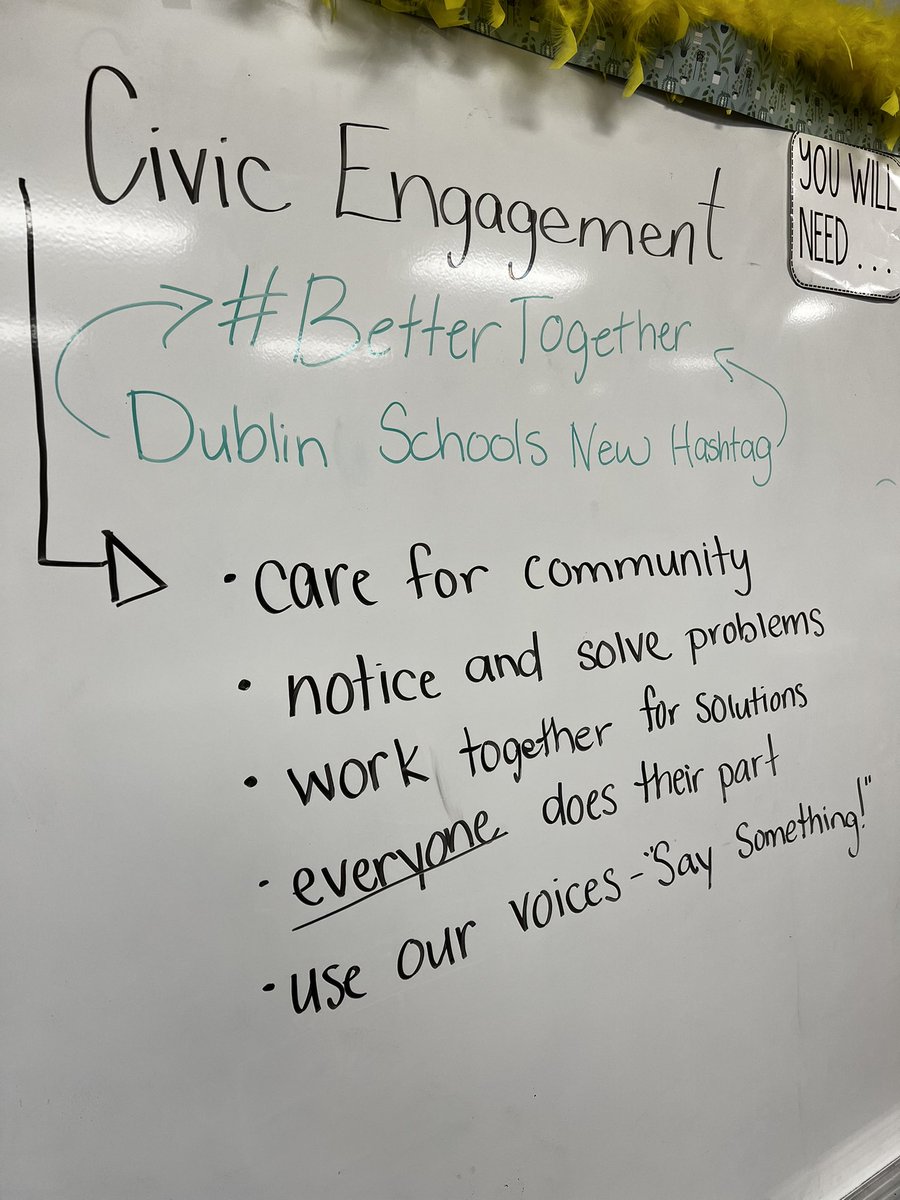 ADESjmay's tweet photo. We’re learning about civic engagement and connecting our ideas to the new Dublin hashtag #BetterTogether ! @ADESRowe https://t.co/ZuVEWvXYbE