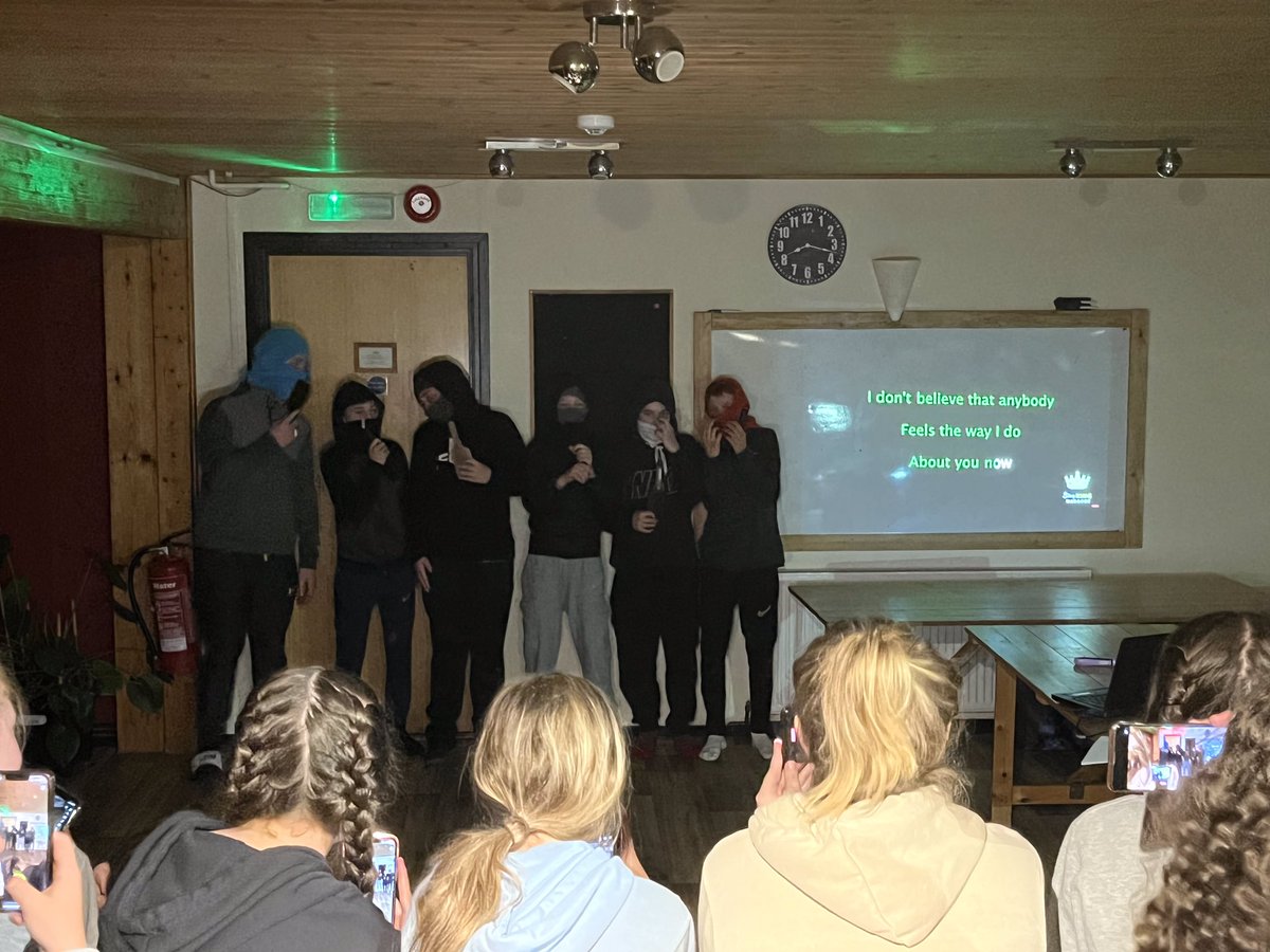 tsc_anglesey's tweet photo. Last night party for Group 2! Karaoke and some questionable dancing done by all. Fab night! #gettingsturdy #xfactorrejects #gangsteroasis #itsanofromme https://t.co/0DKUbcY8Rm