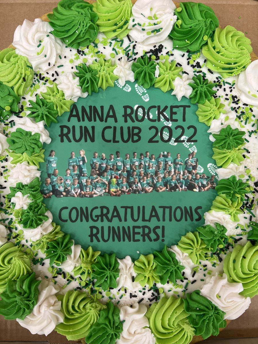 Anna_Elem_Prin's tweet photo. Thank you to Rachel’s Cakes for the beautiful cookie cake to celebrate a fantastic run club season! https://t.co/N5QE0aZ3o7