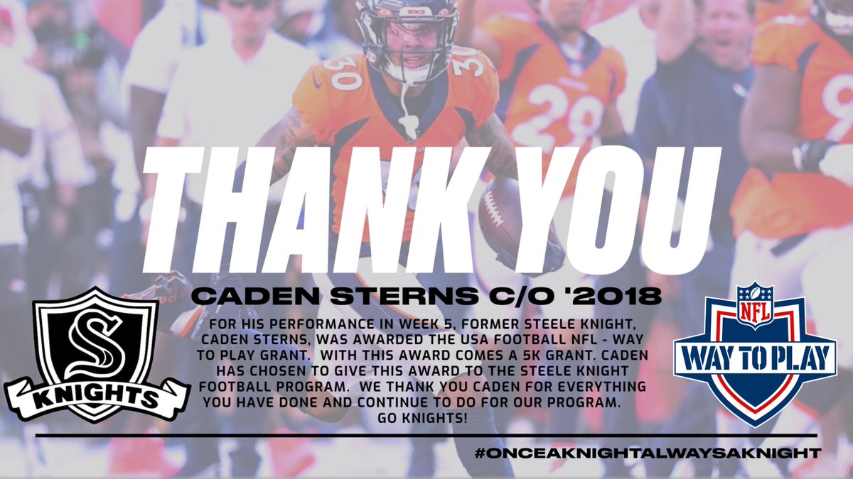 Thank you <a href="/CSterns_7/">Caden Sterns</a> Appreciate you! #onceaknightalwaysaknight