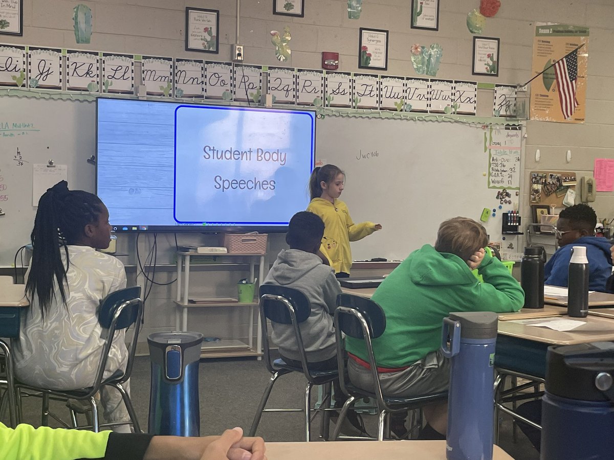 Today students participated in a class wide student body election! Super proud of how hard everyone worked on their speeches!