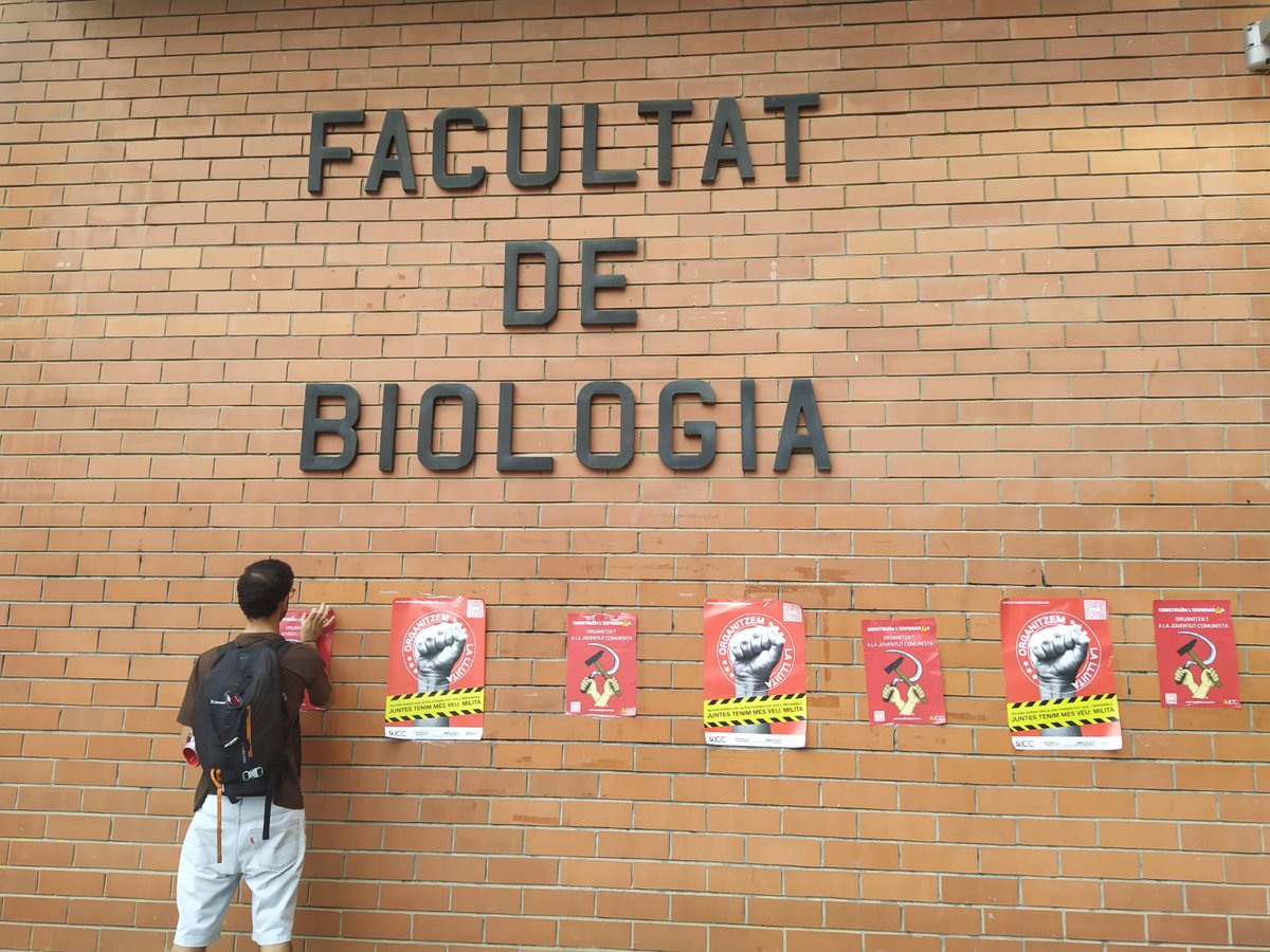 JCC_UAB's tweet photo. Iniciem campanya d'encartellada universitària per UPC Campus Nord, UPC Industrials i UB Biologia! 
Per una educació completament pública, de qualitat i amb consciència de classe! La revolució comença a les aules!
🚩Organitzem-nos,milita a la Joventut Comunista
#ElFuturÉsComunista https://t.co/3a4lztC1zF