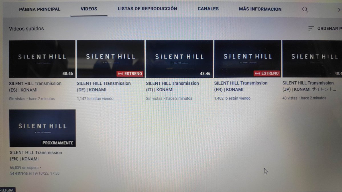 HateClash's tweet photo. En el canal oficial aparecen los vídeos completos de la versión en Español y Japonés, o sea nunca fue en vivo? #SilentHill #Konami https://t.co/z4NUvfQEzX