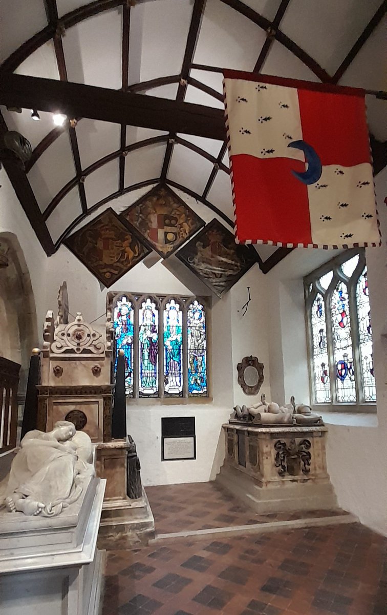 A fine modern heraldic window dedicated to the Stanhope earls at their chantry Chapel in Chevening church, Kent #heraldry