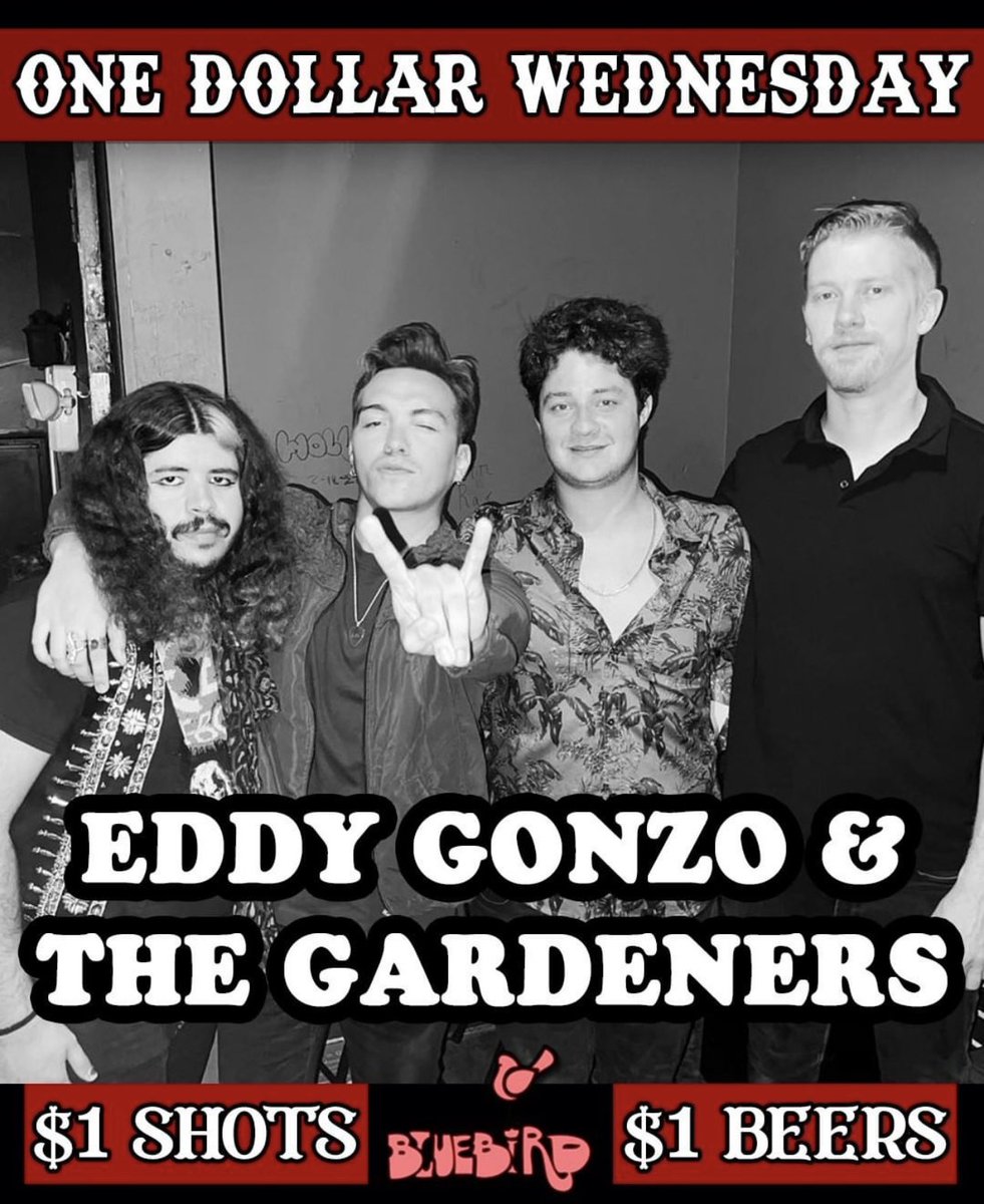 thebluebirdbar's tweet photo. 🎤TONIGHT🎤
Eddy Gonzo and the gardeners hit the stage! See you there bloom! 
Doors @9pm 
Music @10pm https://t.co/L1d0e8ZUt4