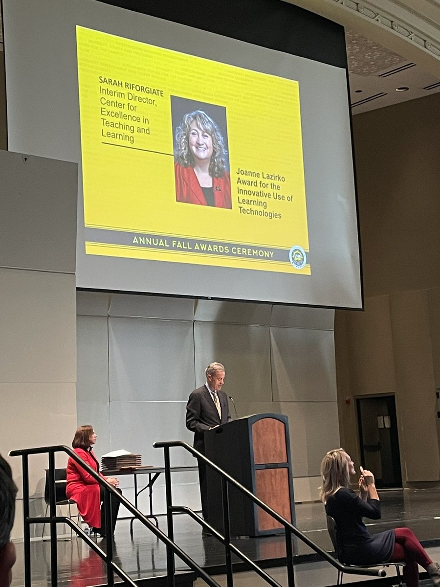 UWMComm's tweet photo. Dr. Sarah Riforgiate was honored today with the Joanne Lazirko Award for Innovative Use of Technologies at UWM. We are proud to have her as our colleague—Congrats Sarah! https://t.co/UbAOf4we6k