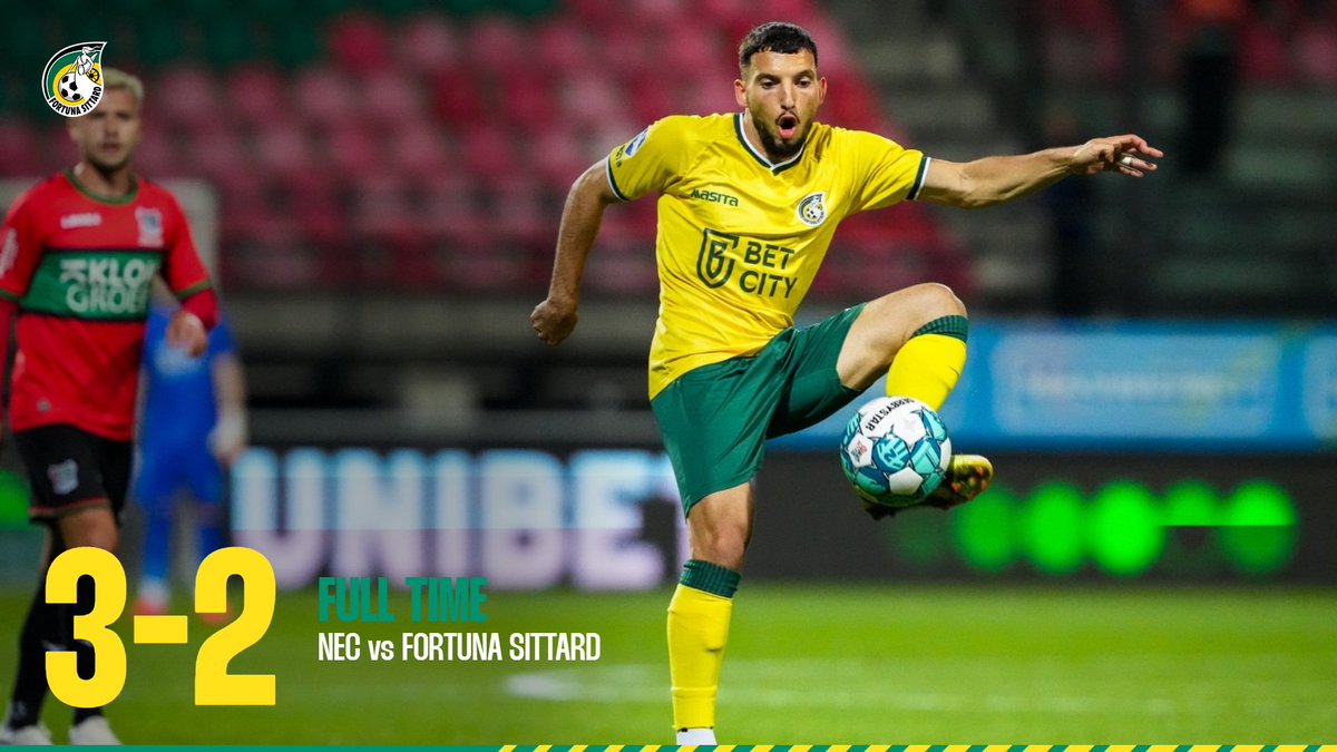 FULL TIME I Voor Fortuna Sittard is het bekeravontuur voorbij. De Fortunezen gaan helaas met 3-2 onderuit. 

(3-2)

#necfor