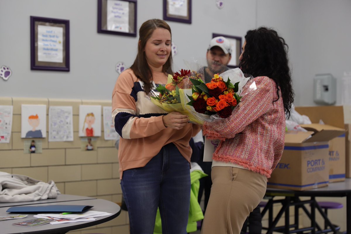 HamburgCSD's tweet photo. We are so proud of the Charlotte Avenue PTSA Vice President Jess Reyna, who was honored at today’s meeting by Hamburg town supervisor @Hoak4Supervisor for her leadership and the success of the Fun Run! He presented her with a town proclamation and Mrs. Lango gave her flowers ❤️ https://t.co/vFQpUAaSuQ