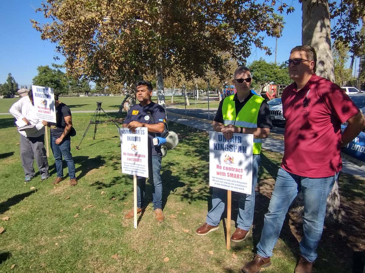 OCCORD_'s tweet photo. ATTN: We are live tweeting here at Delhi park listening to @mayor_sarmiento from #SantaAna re KINGSPAN workers fighting for better working conditions. We will be marching today for worker justice. #cleanupkingspan https://t.co/xXLgAbp2xA