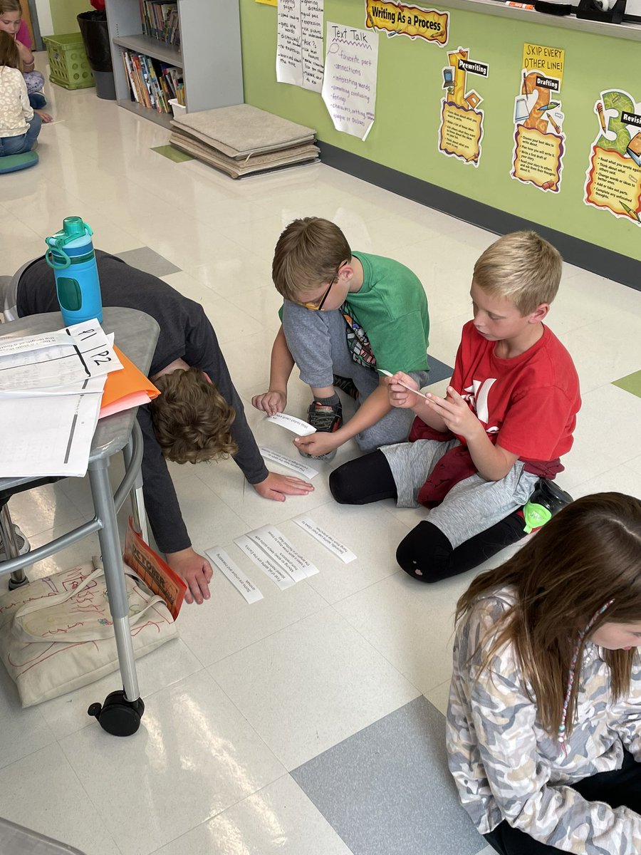 hertel_n's tweet photo. Students worked on constructing a paragraph that had been broken apart. They worked on identifying the topic sentence, supporting details, and the closing sentence. Thank you @jadakennedy18 for this activity! The kids loved it! @WillowvilleE @WestCler https://t.co/KKLauZyN7N