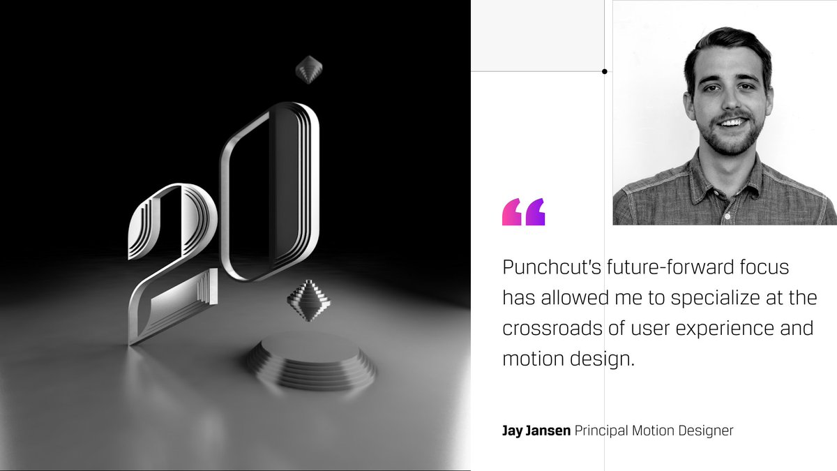 Punchcut's tweet photo. Our digital quilt combines creative thinking with differing and unique outputs. Here is what our Principal Motion Designer, Jay says about our future-forward designs.

View all our digital quilts at https://t.co/zfzuLlE6Ii https://t.co/TEPFKensNy