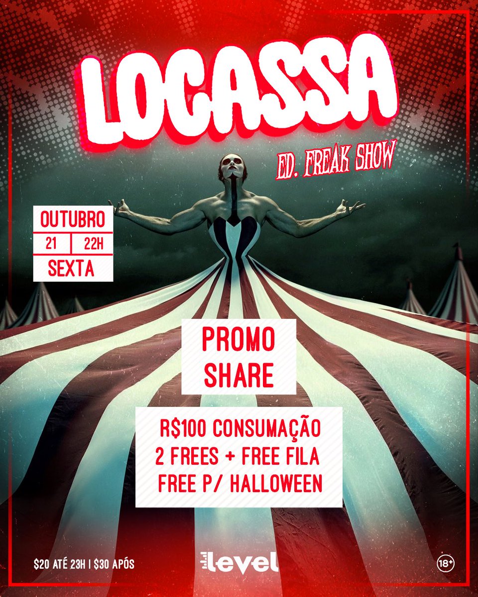 levelcult's tweet photo. 🤡VEM QUE A LOCASSA CHAMOU🤡
#Promoshare valendo R$100 de consumo + 2 frees + FREE PRO HALLOWEEN !!
Para participar, vcs já sabem:
- curtir a imagem
- marcar 1 amigue nos coments
- retweetarrrr a imagem
- seguir a levelzinha aqui no tt
👻👻👻🤡🤡🤡 https://t.co/s2kM2MSeD4