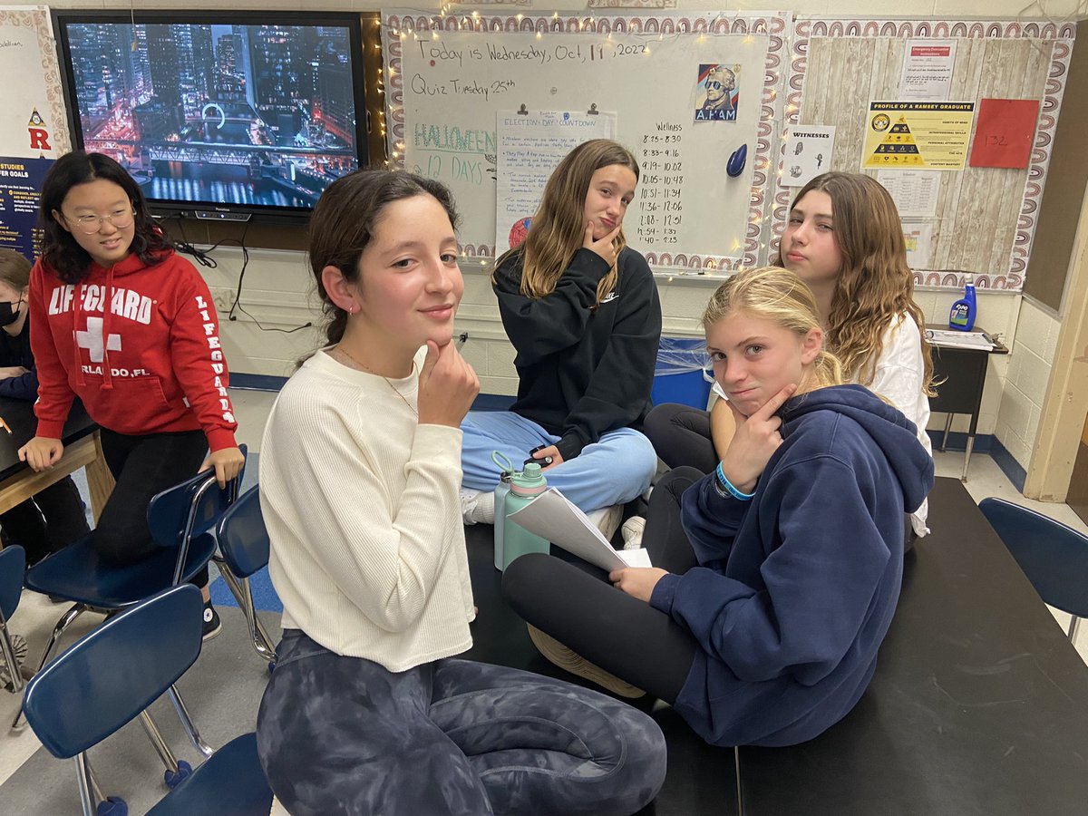 MsDobbs's tweet photo. Wellness Wednesday- Spooky Edition! Students spearheaded an investigation to find out the guilty party in a suspicious disappearance! #whodoneit #smithschool #ramsey #gorams https://t.co/WwnygvrzLw