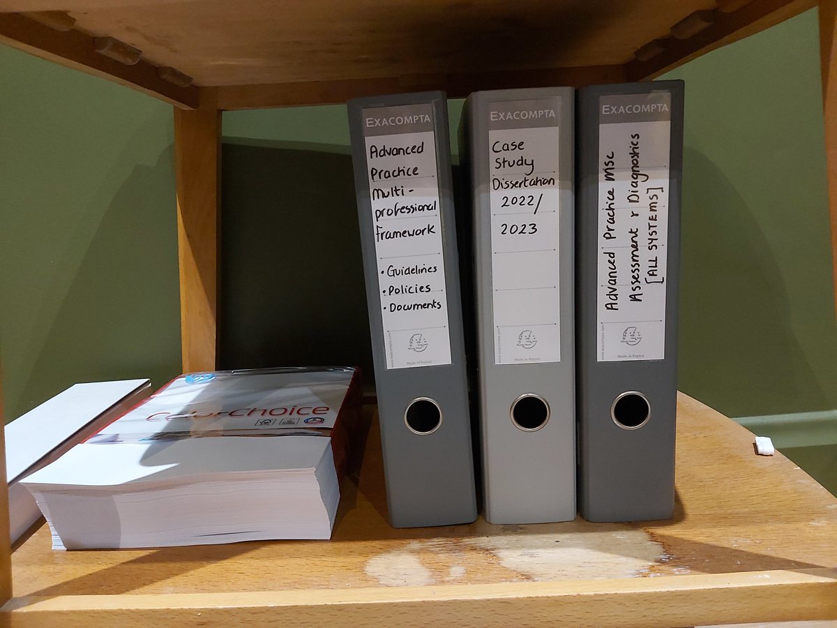 ACPJersey's tweet photo. Getting organised...
#MScAdvancedPractice #communityacutecare #clinicalportfolio https://t.co/EDyIQfW034