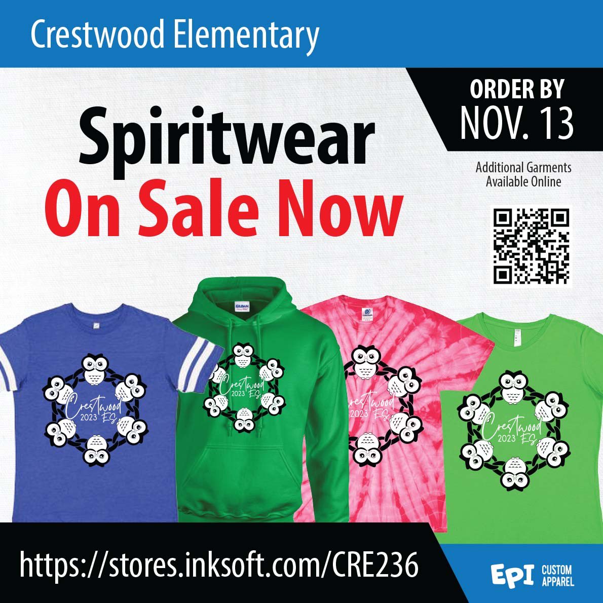 stores.inksoft.com/cre236 time to update the wardrobe <a href="/CrestwoodElem/">Crestwood Elementary School</a>