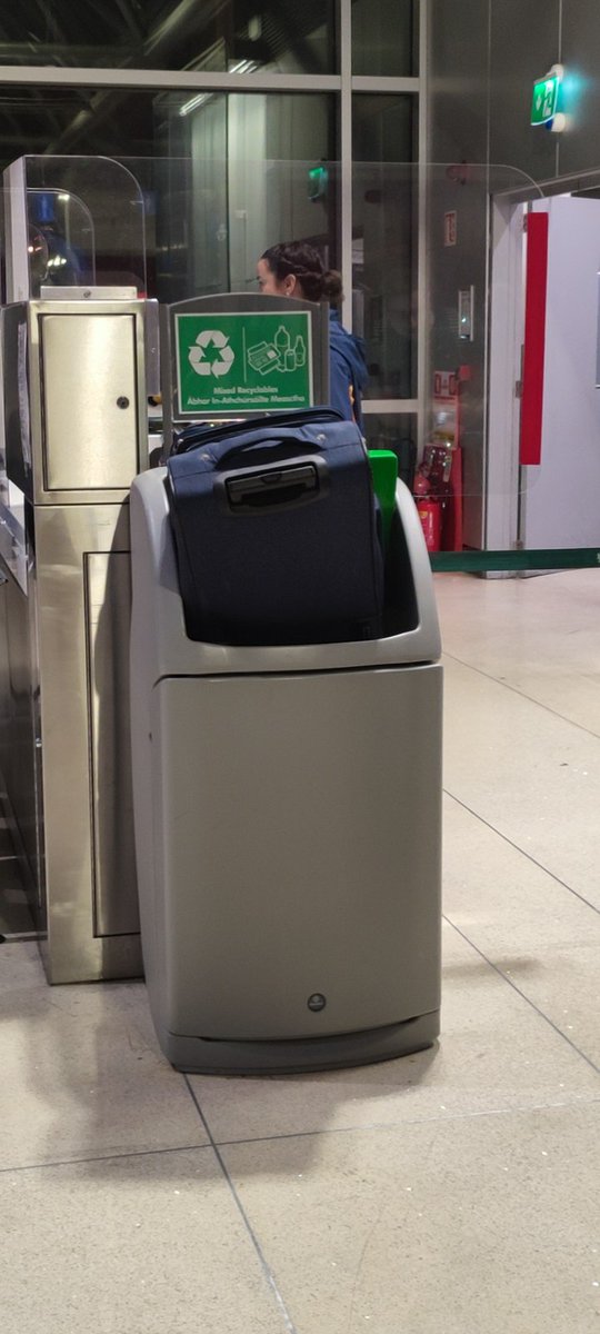This is how they 'destroy' your luggage at <a href="/DublinAirport/">Dublin Airport</a>. Needless to say, it was entertaining to watch the two officers jam the suitcase in, while we wait for a delayed <a href="/Ryanair/">Ryanair</a> flight.