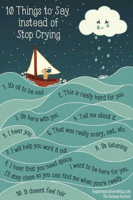 10 things to say instead of stop crying #children #youngpeople #schools #youthgroups