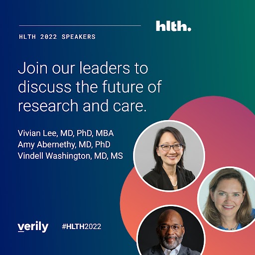 Verily (@verily) on Twitter photo Don't miss hearing from Verily leaders <a href="/dramyabernethy/">Amy Abernethy</a>, <a href="/vivianleemd/">Vivian S. Lee, MD</a>, & <a href="/VindellW/">Vindell Washington</a> at #HLTH2022 as they discuss the future of research and care.
This way to learn more about #VerilyAtHLTH 👉 bit.ly/3eNPXi8 Don't miss hearing from Verily leaders <a href="/dramyabernethy/">Amy Abernethy</a>, <a href="/vivianleemd/">Vivian S. Lee, MD</a>, & <a href="/VindellW/">Vindell Washington</a> at #HLTH2022 as they discuss the future of research and care.
This way to learn more about #VerilyAtHLTH 👉 bit.ly/3eNPXi8