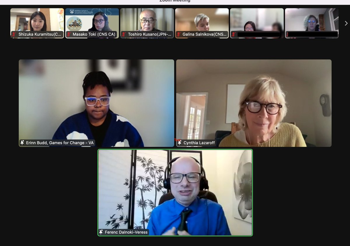 CNS_MasakoToki's tweet photo. Last Friday @CIF_CNS @JamesMartinCNS hosted an amazing online dialogue w/ @G4C @erinnjbudd & @CynthiaLazaroff moderated by @ferencdv on @MorningYouWake The Power of VR & Storytelling: Building the Empathy for a #NuclearWeaponsFreeWorld. Thank you for attending!Video forthcoming! https://t.co/zdZpSmDyXt