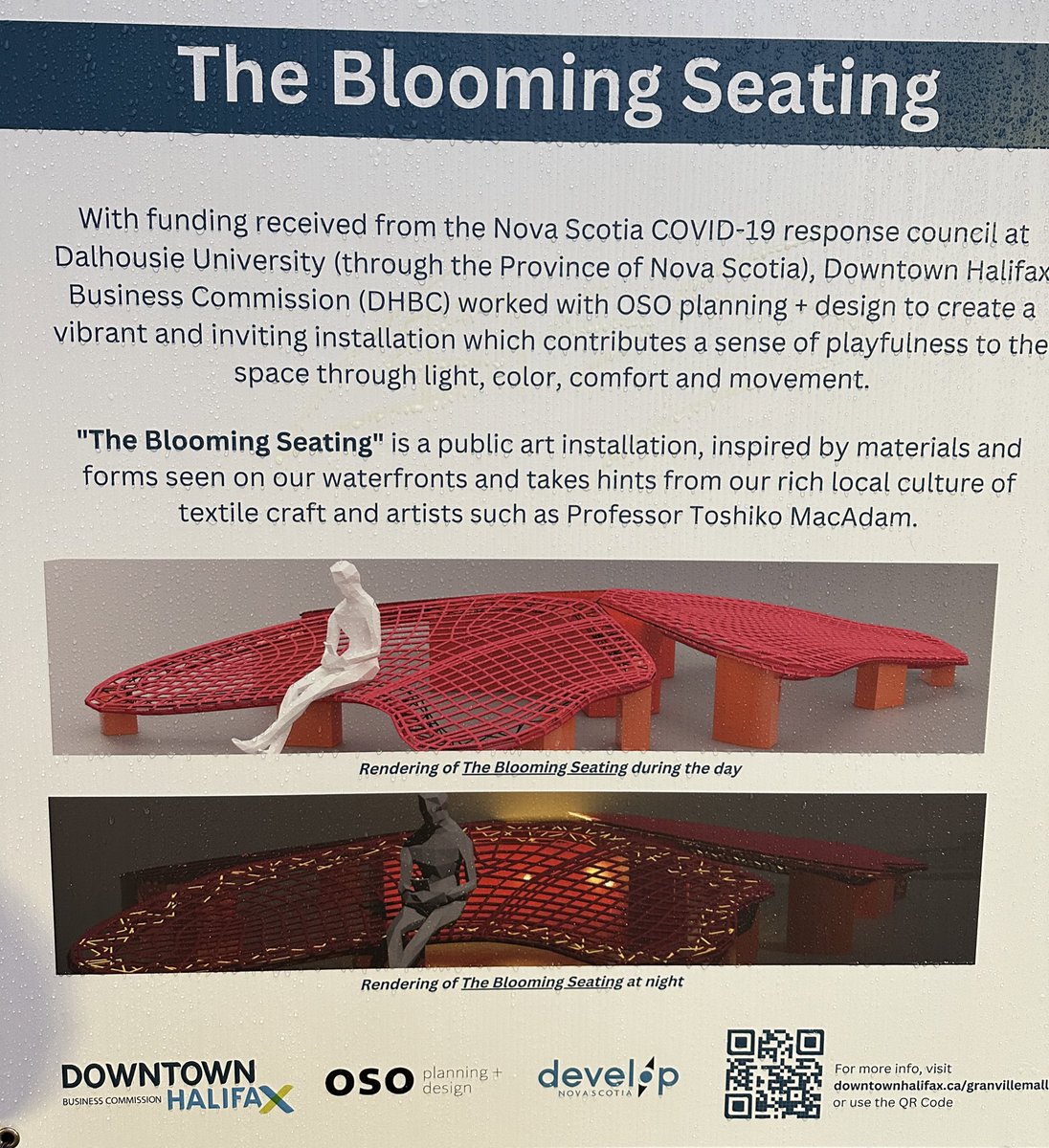 tjhfx's tweet photo. Finally got to check out The Blooming Seating by @oso_plan on Granville Street at @NSCADUniversity. #PublicArt #PlacesToSit @DowntownHalifax https://t.co/GKi7jwe5Wu