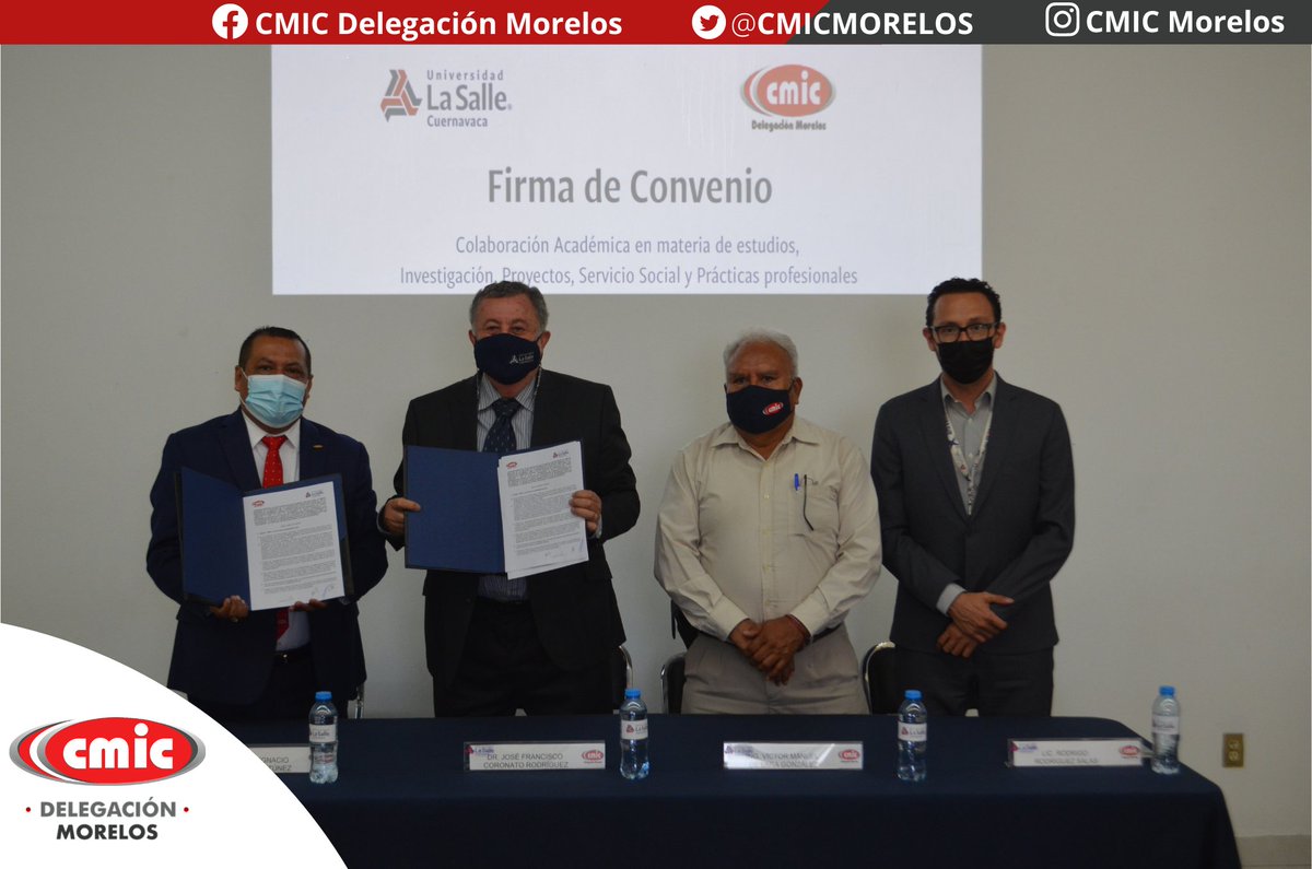 CMICMORELOS's tweet photo. 📰Mediante una Firma de Convenio, la @CMICMORELOS amplió los beneficios para sus afiliados, colaboradores y familiares. Además, estudiantes de las distintas carreras de @LaSalle_Cuerna, realizarán su servicio social y prácticas profesionales en las empresas afiliadas a la Cámara https://t.co/tcXSoBADdV