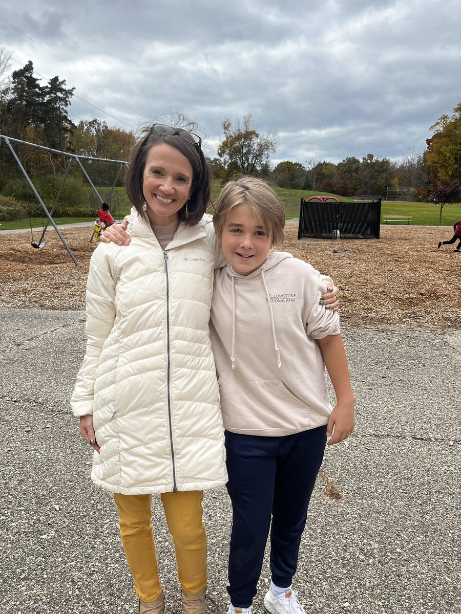 What does a middle schooler do on his half day? Volunteers in his mom’s fifth grade classroom, of course!