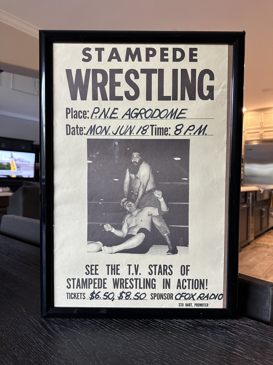 This is an original poster from my grandfathers promotion. What’s really cool about this is that it’s got my grandmother Helen Hart’s handwriting on it. Wrestling for the Harts has always been such a family affair.