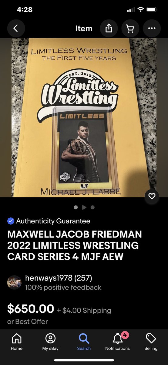 CardboardPicker's tweet photo. Love seeing #limitless cards on @ebay especially the #saltoftheearth!
2022 Series 4 #MJF #80
#wrestlingcards
#limitlesscards
@Michael58988682 @CollectingWithC @mdalakas @wrestlingcards https://t.co/8NAOPnzSUF