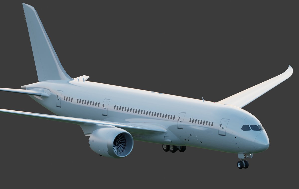 OD3D_'s tweet photo. The exterior is almost complete on my 787 project

#Blender3d #blender #3dmodel #3dmodelling https://t.co/TucZA6tMio