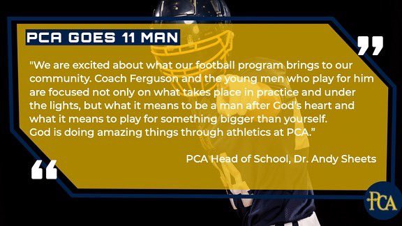PCA_Athletics's tweet photo. So many exciting things happening on campus! Awesome football news and plans for our 19 acre athletic facilities! https://t.co/Gb4DPjsft4
