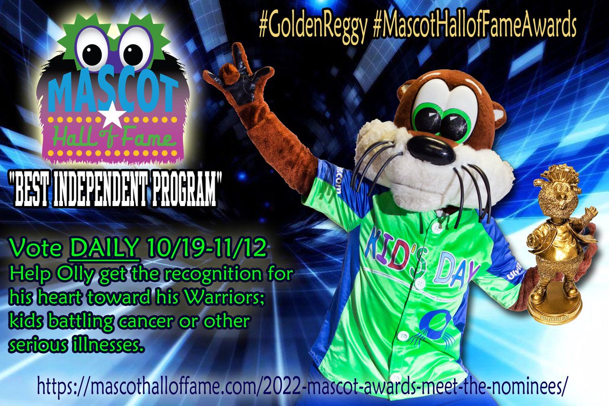 Hey @curingkidsckc @_TaraLea @AJDinger @HemoOfsc @F3ShakeNBake help an otter out! mascothalloffame.com/2022-mascot-aw…