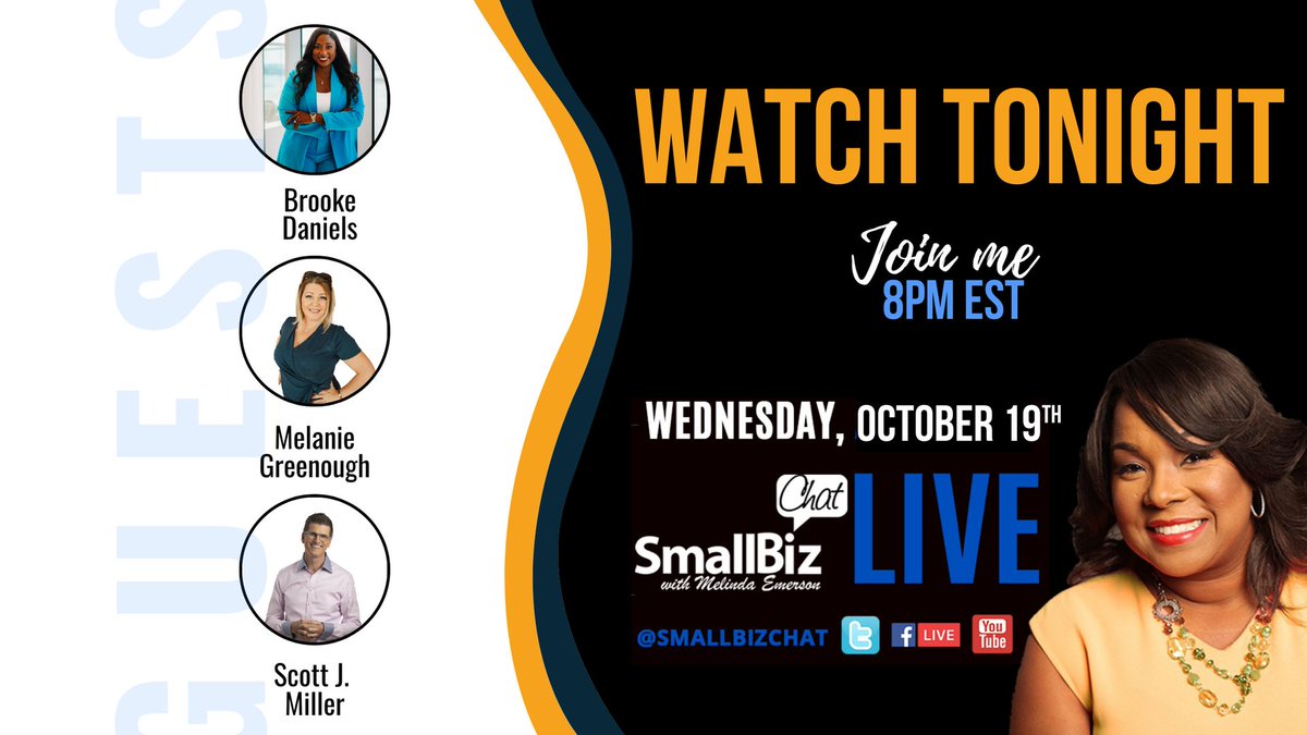 Join us tonight - 8pm ET for our next #Smallbizchat! Here's how you can join us: bit.ly/3l91oQg #biztips #bizadvice #smallbusiness #smallbizlady