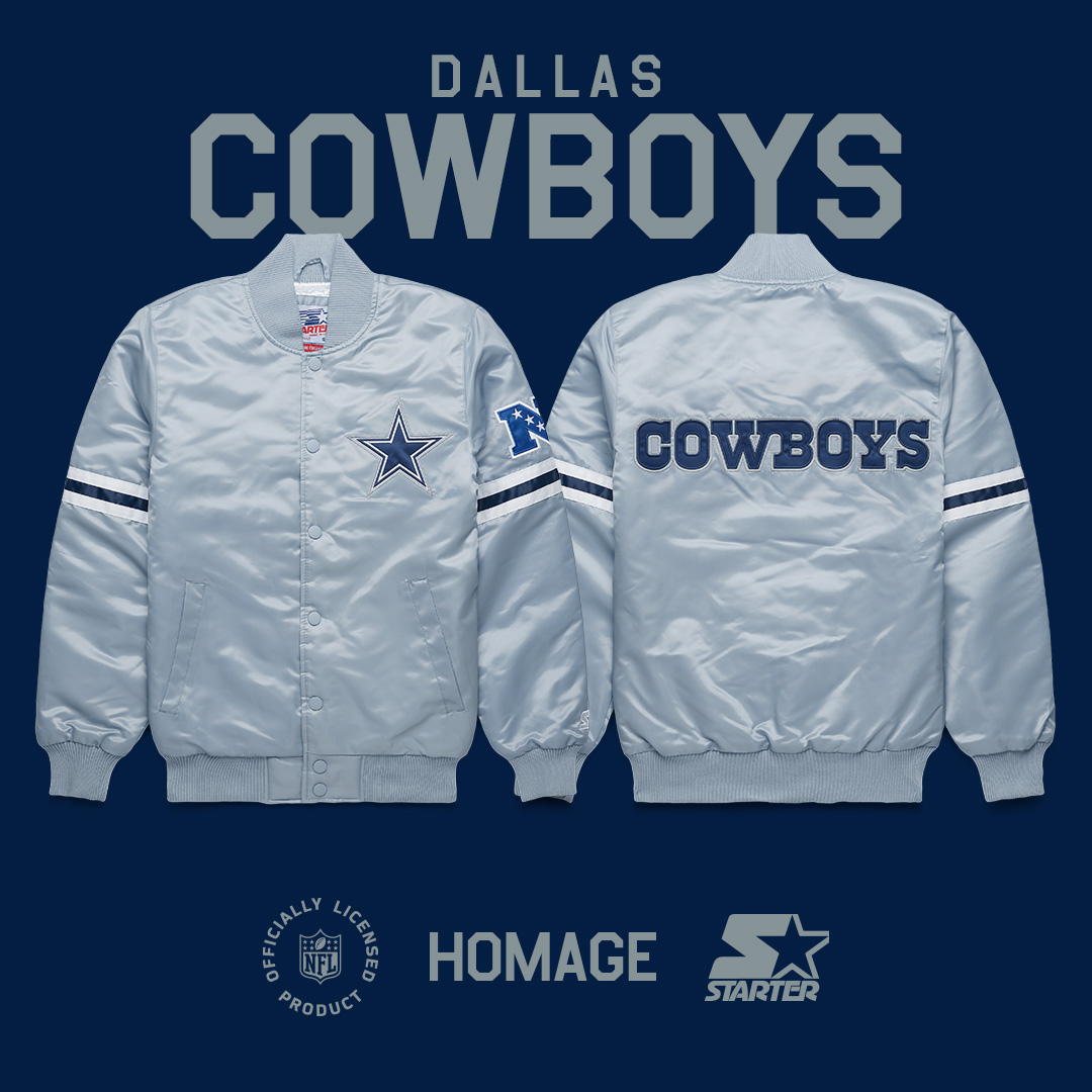 So many Dallas Cowboys fans have expressed excitement about them that our friends at HOMAGE are going to give away 1 of these Starter jackets!

To enter you have to:
- RT this tweet
- Follow this account
- Follow <a href="/HOMAGE/">HOMAGE</a> 

That's it!

Buy the jacket here: homage.com/products/homag…
