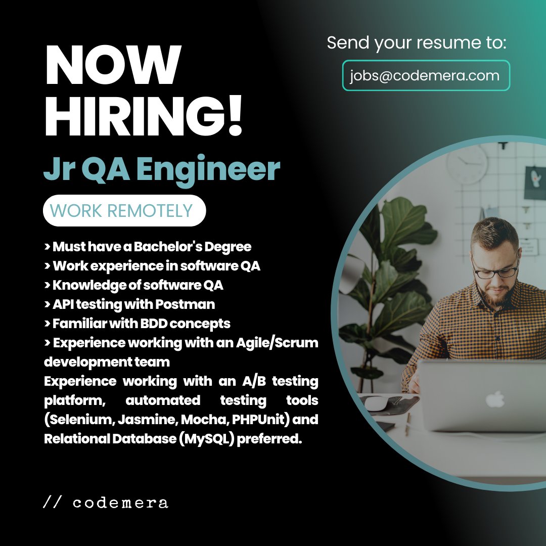 codemera's tweet photo. We are looking for people passionate about the tech world to be part of our team. Join the team !!! https://t.co/H87M2NF9RL