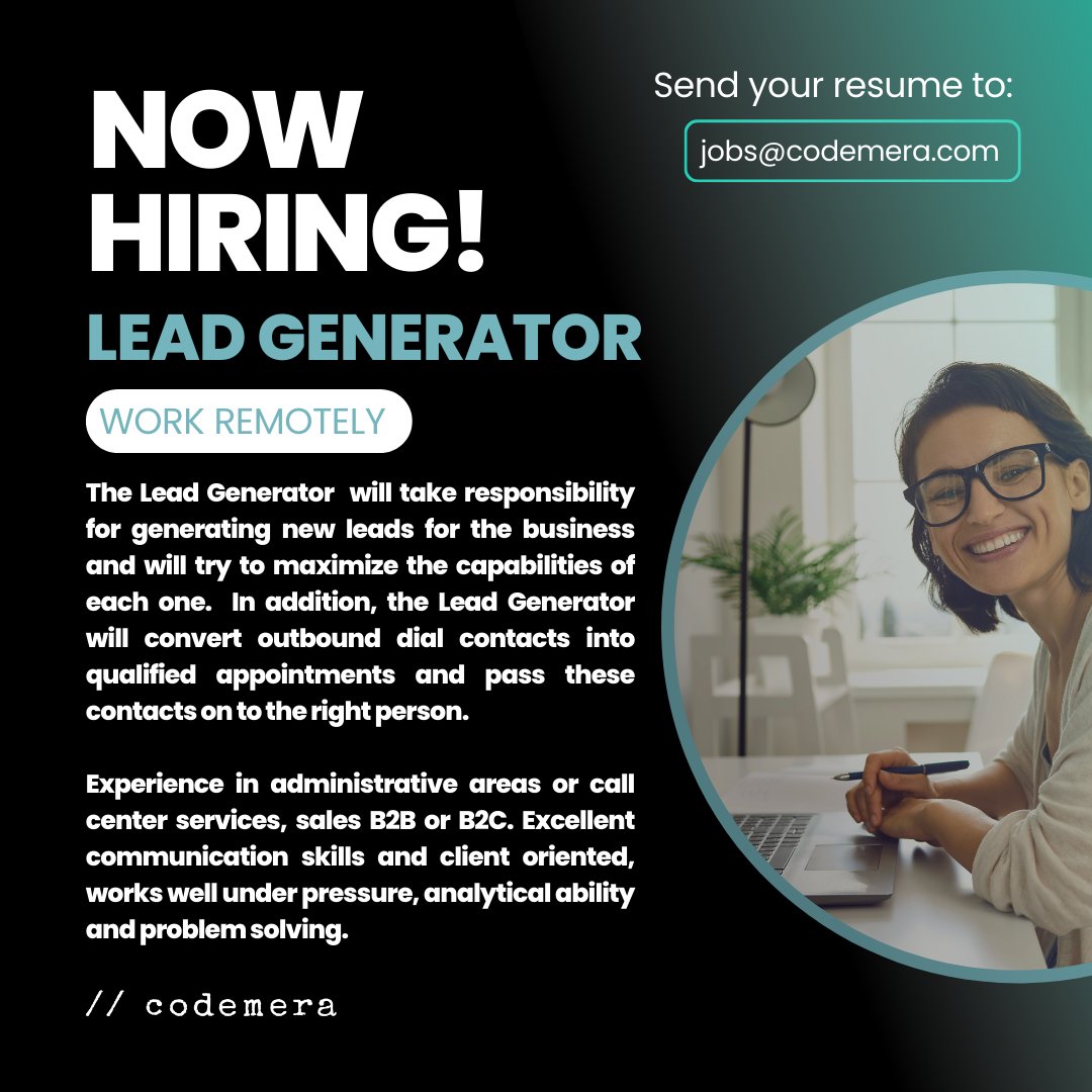 codemera's tweet photo. We are looking for people passionate about the tech world to be part of our team. Join the team !!! https://t.co/H87M2NF9RL