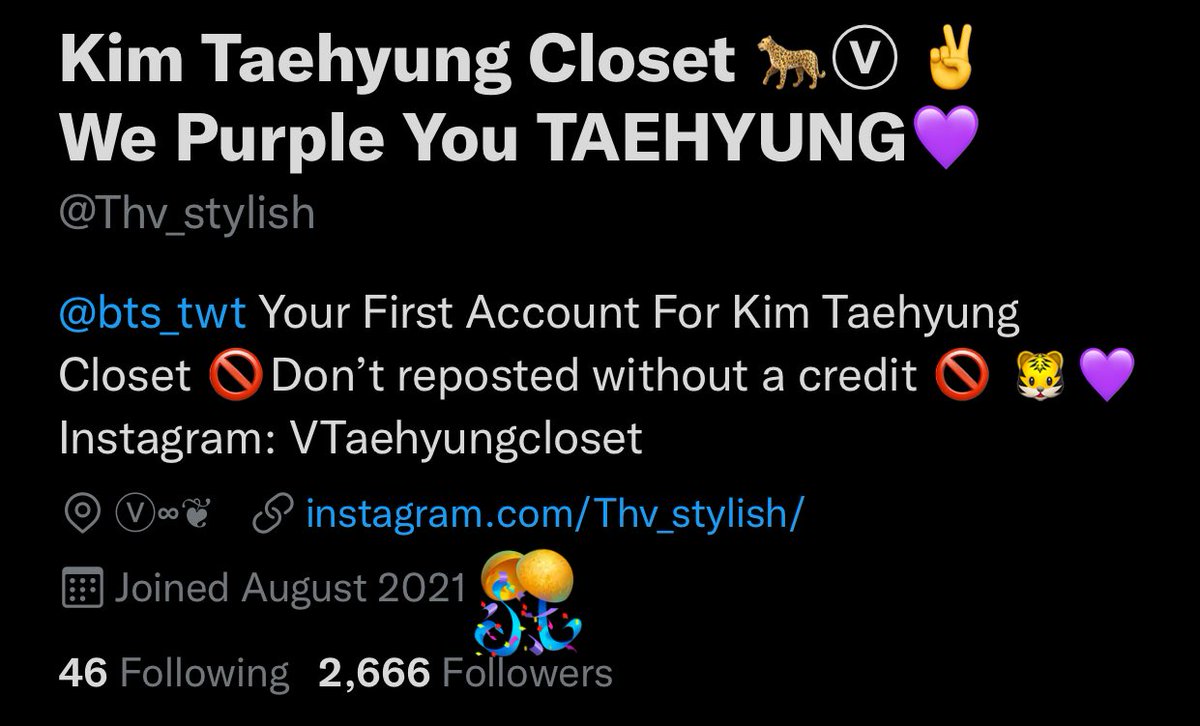 Kim Taehyung Closet 🐆ⓥ ✌️We Purple You TAEHYUNG💜 tweet media