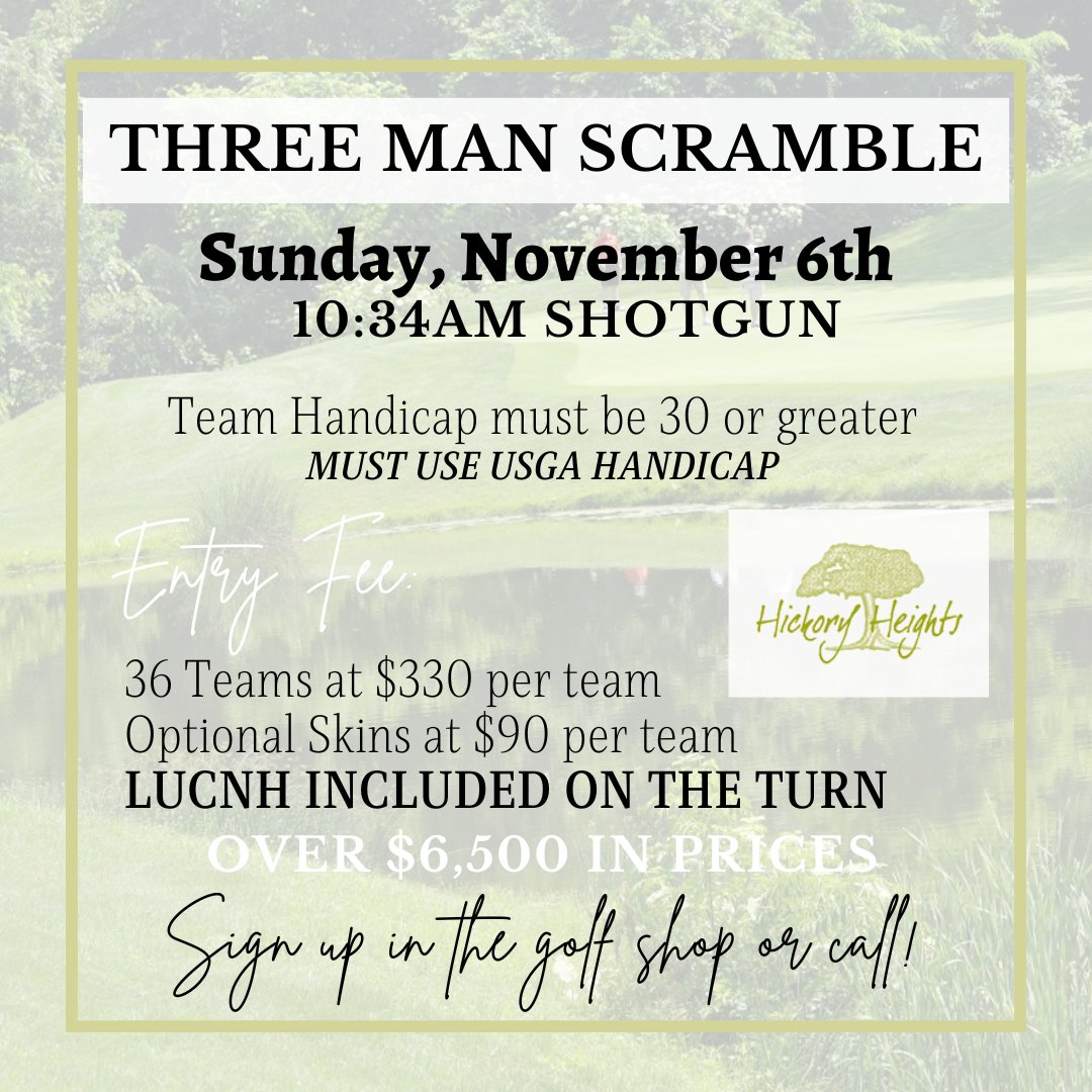 hickoryheights1's tweet photo. Have you registered? If not, call the golf shop today at (412) 257-0300 to register!⛳ https://t.co/7U0WcfT6JR