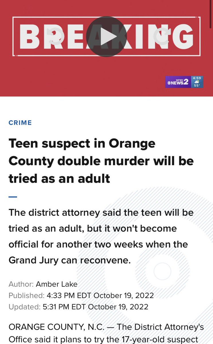 DecipherPodcast's tweet photo. 🚨 #lyricwoods #devinclark District Attorney's Office said it plans to try the 17-year-old suspect in connection with the murder of two teens in Orange County as an ADULT... #LLD #LLL 🤍🕊💙 #orangecosheriffoffice #northcarolina 

https://t.co/xHyxF2KSvv https://t.co/w9bxJnNoKs
