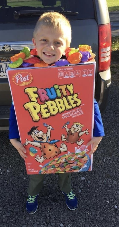 <a href="/PebblesCereal/">PEBBLES™ Cereal</a> this kid LOVES Fruity Pebbles so much he was Fruity Pebbles for Halloween…