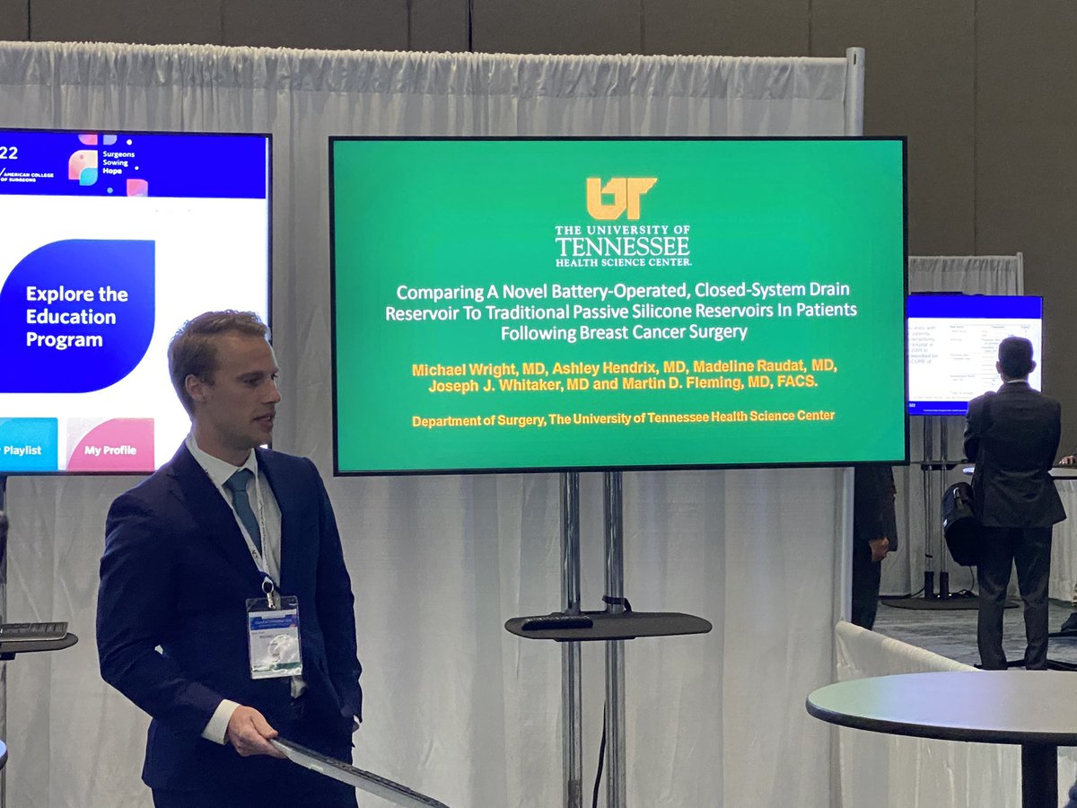 Ashley Hendrix (@ashleytomato901) on Twitter photo Dr. Wright presenting novel device trial reducing drains days by 5.2 when compared to JP drains for mastectomy patients. <a href="/SOMAVACMedical/">SOMAVAC Medical</a> <a href="/SurgeryUTHSC/">UTHSC Department of Surgery</a> Dr. Wright presenting novel device trial reducing drains days by 5.2 when compared to JP drains for mastectomy patients. <a href="/SOMAVACMedical/">SOMAVAC Medical</a> <a href="/SurgeryUTHSC/">UTHSC Department of Surgery</a>