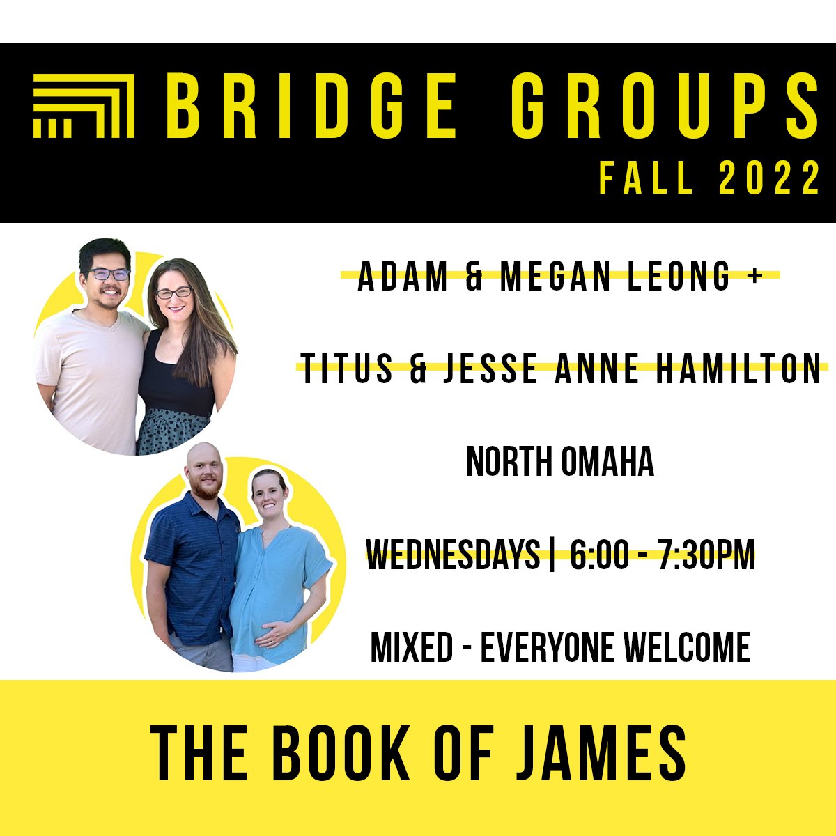 bridgeomaha's tweet photo. On Wednesday evenings, two dynamic duos in one location are leading a Bridge group! Their group is going through a study of the book of James together, and their group is already full 🙌🏾

Get more info + sign up here: https://t.co/0IV01ZtmdM https://t.co/OnW4jWj5Ac