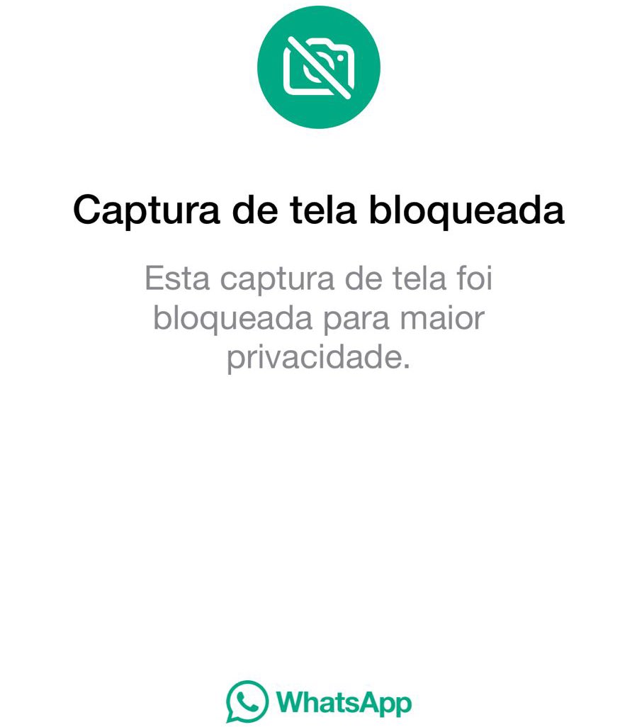 choquei's tweet photo. 🚨AGORA: Em nova atualização, WhatsApp bloqueia usuários de tirarem print do modo ‘visualização única’. https://t.co/OcO2E4VK5M