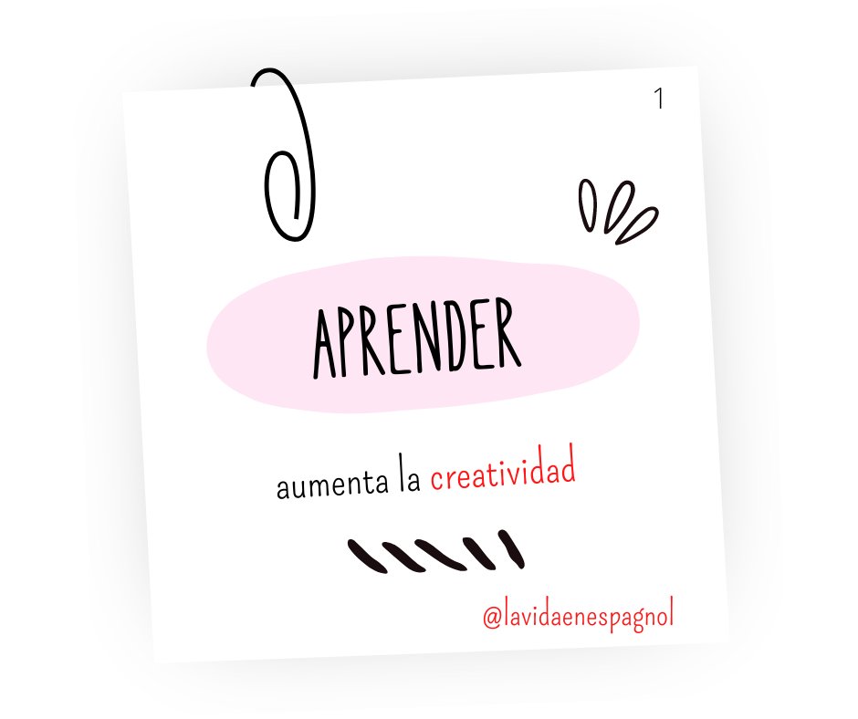 #Aprender aumenta la #creatividad
*
*
*
* #lavidaenespagnol
#hablarespañol #falarenespanhol #speakspanish #aprenderespañol #españolenlínea #cursosdeespañolenlínea #spanishcoursesonline #coursdespagnolonline #espanhol #Spanish #espagnol #spanisch #spagnolo #スパニッシ #西班牙语