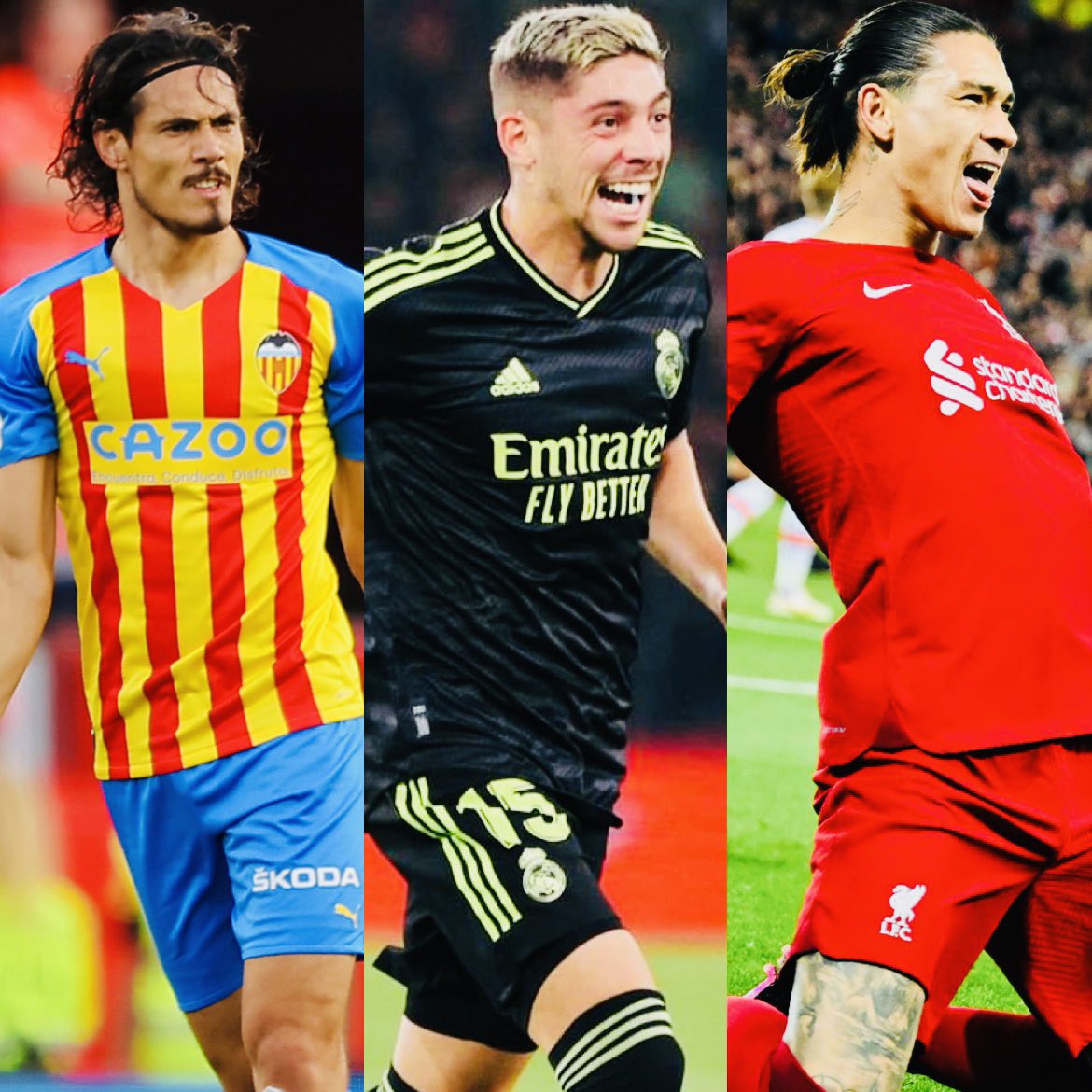 La semana para los uruguayos en la Liga Top-5 de Europa: 

➔ Anotó Edinson Cavani 
➔ Convirtió Fede Valverde 
➔ Gol de Darwin Núñez 

Martes y Miércoles completo.